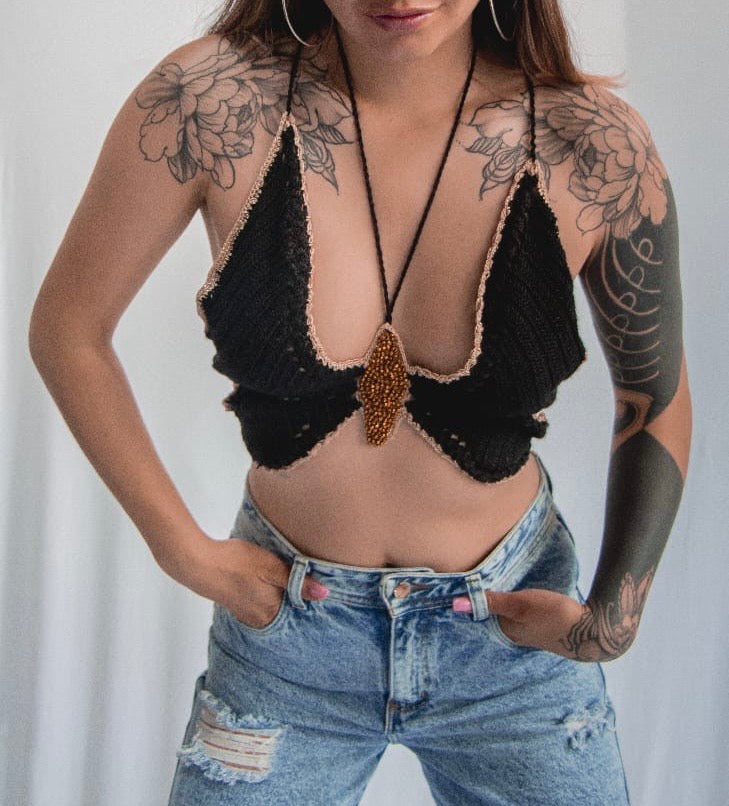 Top tejido mariposa