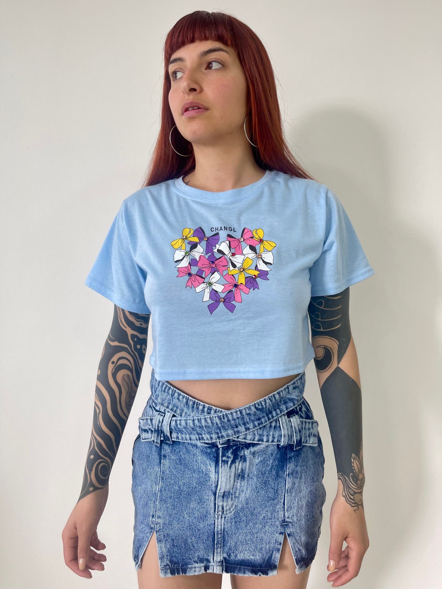 Falda denim cruzada