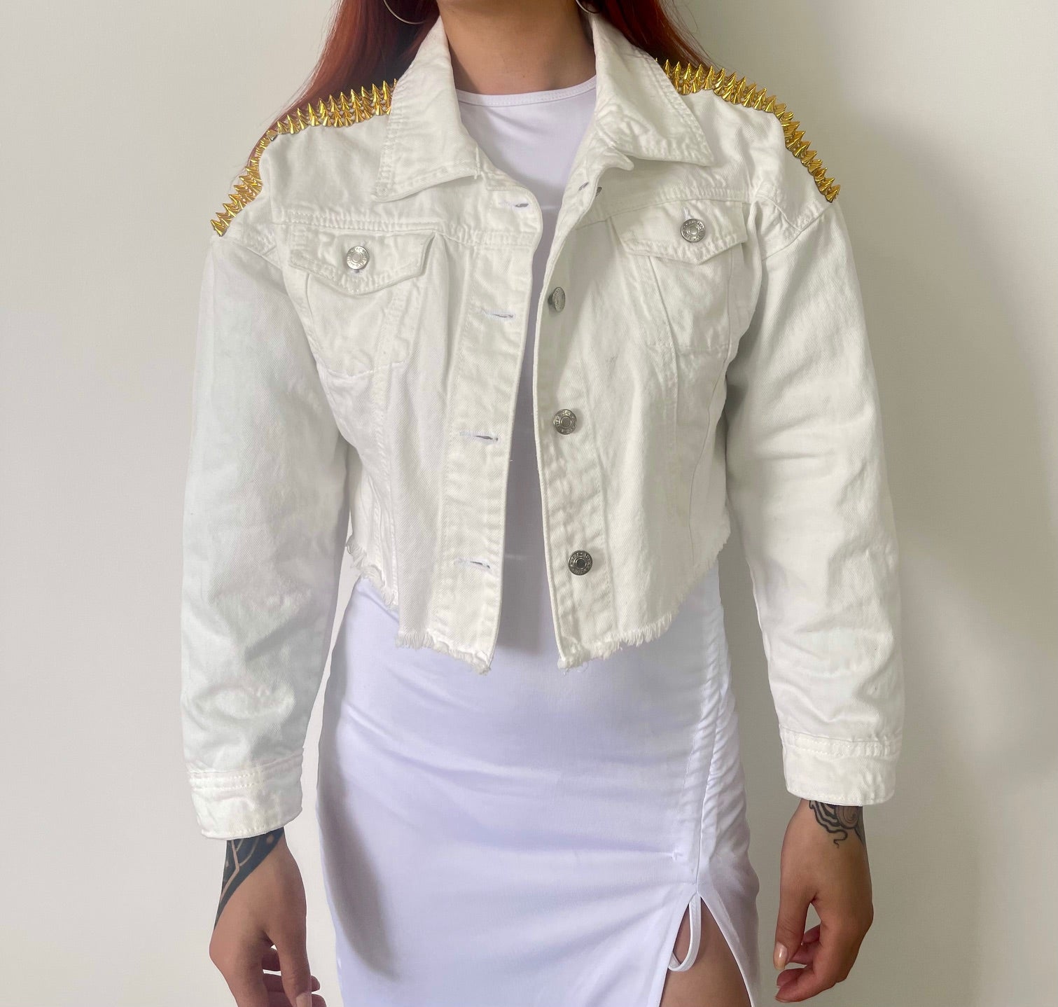 Chaqueta denim cropped statement