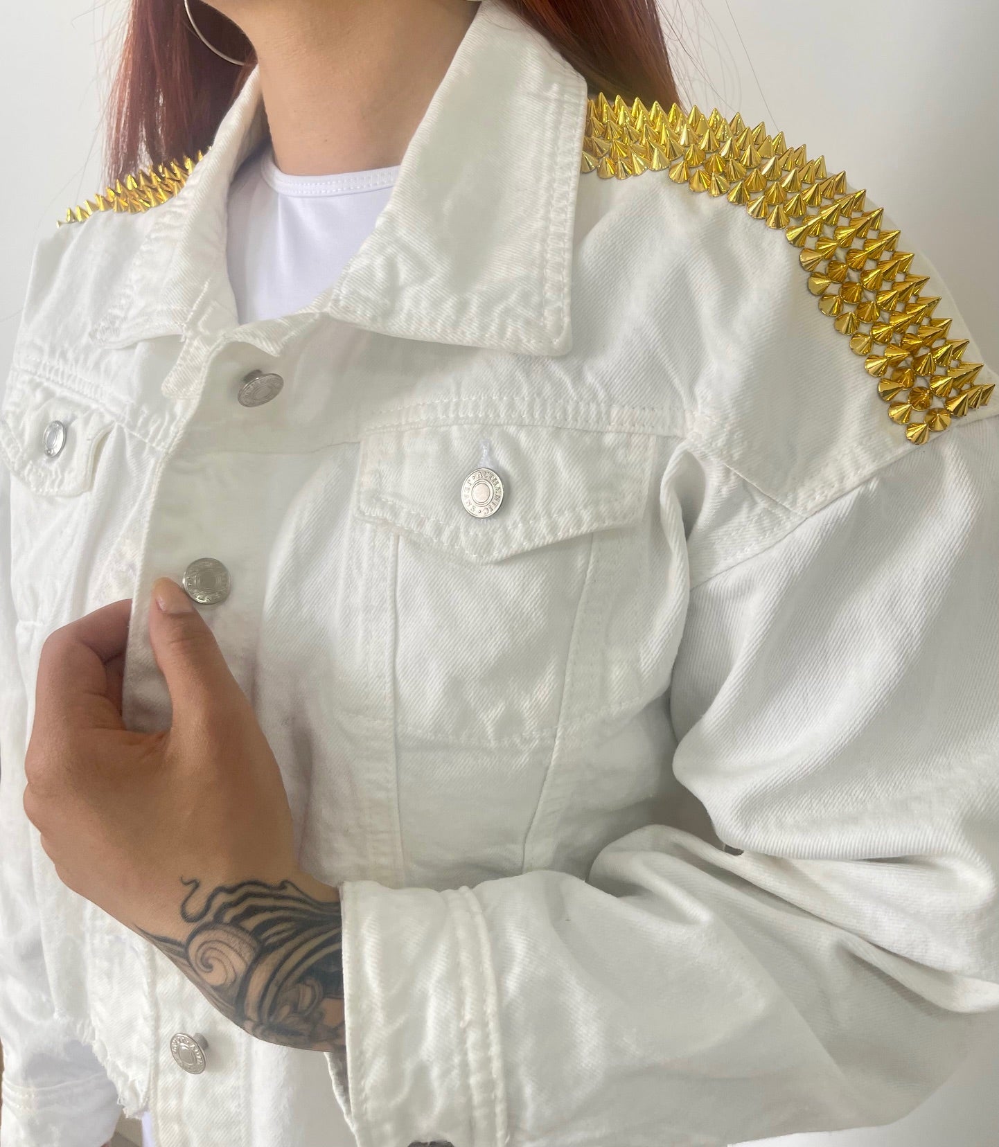 Chaqueta denim cropped statement