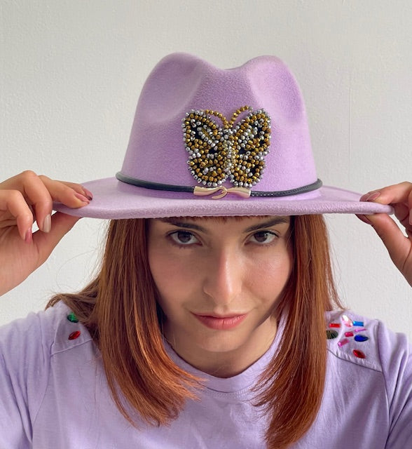 Sombrero Mariposa Lila
