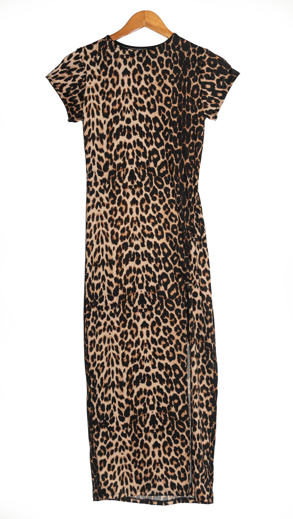 Vestido de abertura beige