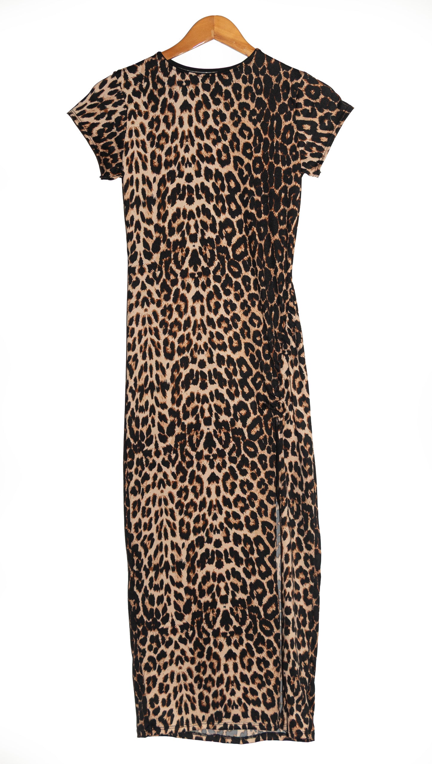 Vestido de abertura beige