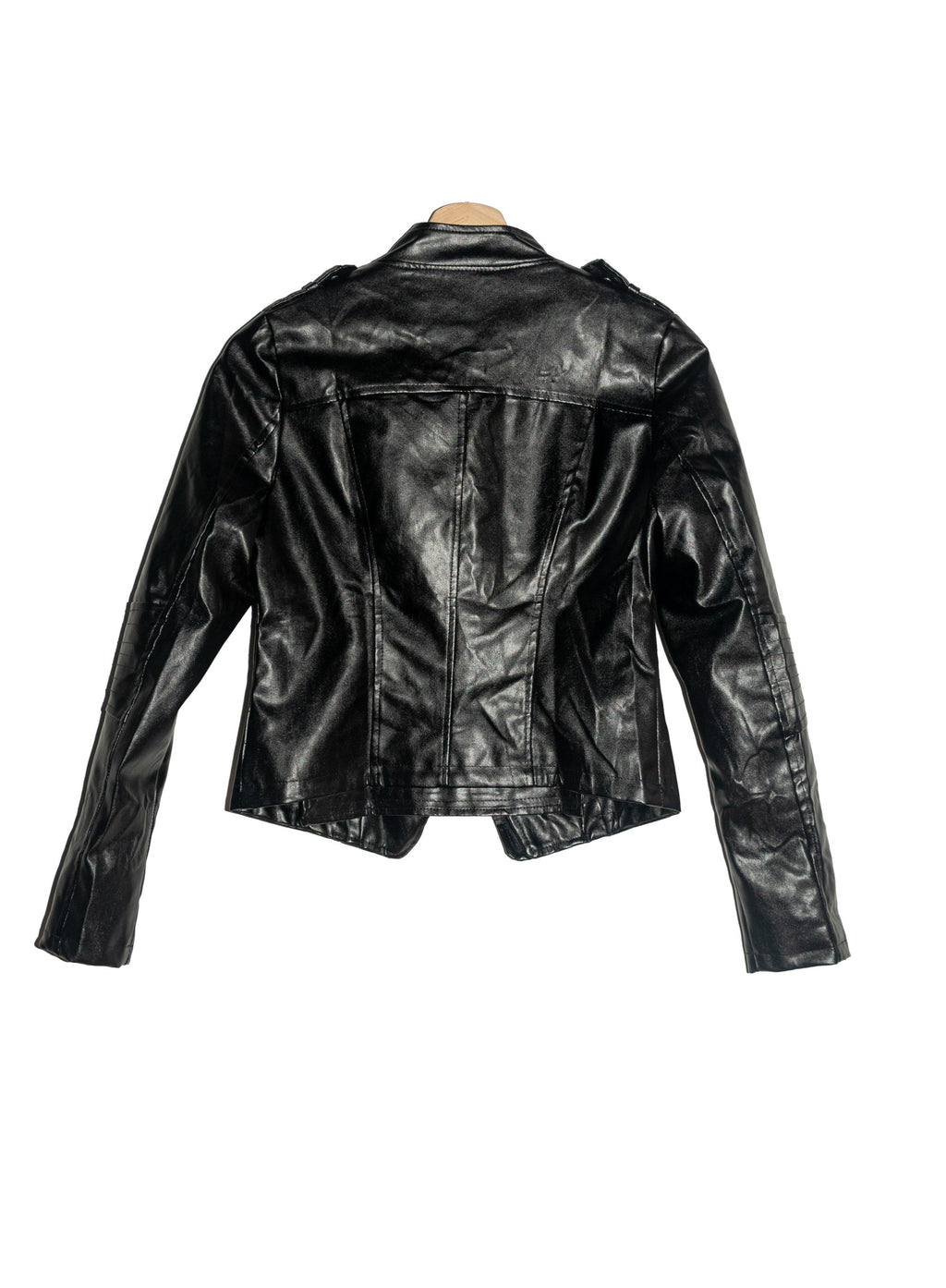 Chamarra biker efecto cuero