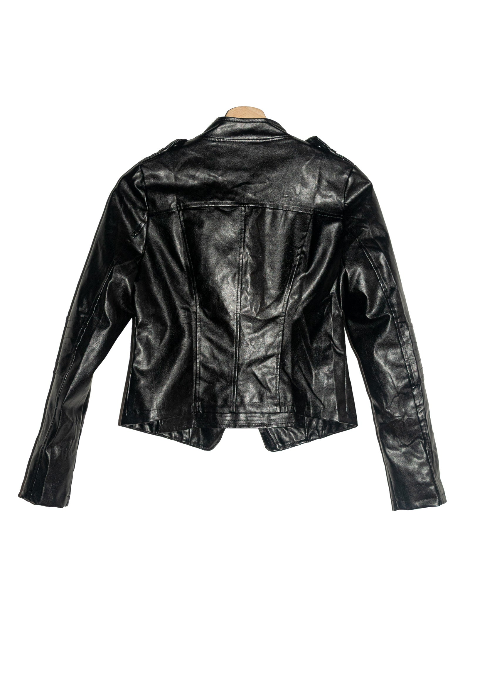 Chamarra biker efecto cuero